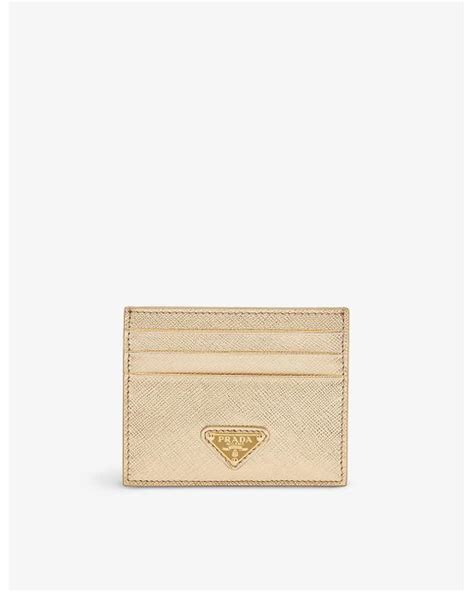 Natural Saffiano Leather Card Holder 